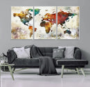 Watercolor World Map Canvas Print – Framed Wall Art for by MyGreatCanvas | Canvas Wall Art Prints | Photo Prints & Wall Decor
