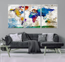 World Map Canvas Print – Framed Travel Map Wall Art for by MyGreatCanvas | Canvas Wall Art Prints | Photo Prints & Wall Decor