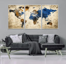 World Map Canvas Print – Detailed Map of the World Wall Art by MyGreatCanvas | Canvas Wall Art Prints | Photo Prints & Wall Decor