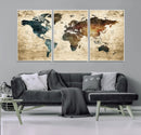 World Map Canvas Print – Detailed Map of the World Wall Art by MyGreatCanvas | Canvas Wall Art Prints | Photo Prints & Wall Decor