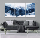 Abstract Blue Mountain Canvas Wall Art – Modern Triptych by MyGreatCanvas | Canvas Wall Art Prints | Photo Prints & Wall Decor