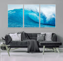 Big Ocean Surfing Wave Wall Art Canvas Print by MyGreatCanvas | Canvas Wall Art Prints | Photo Prints & Wall Decor
