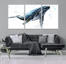 Watercolor Whale Wall Art Canvas Print by MyGreatCanvas | Canvas Wall Art Prints | Photo Prints & Wall Decor