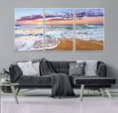 Coastal Sunset Art Beach Canvas Wall Art Print | Ocean Waves by MyGreatCanvas | Canvas Wall Art Prints | Photo Prints & Wall Decor