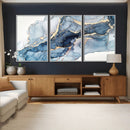 Abstract Art Print - Blue Abstract Canvas Wall Art Print