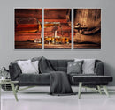 Whiskey and Cigar Canvas Wall Art | 3 Panel Bar Room Decor by MyGreatCanvas | Canvas Wall Art Prints | Photo Prints & Wall Decor