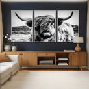 Black and White Scottish Cow Canvas Wall Art Highland Cattle by MyGreatCanvas | Canvas Wall Art Prints | Photo Prints & Wall Decor