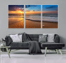 Sunset and Beach at Night Wall Art Canvas Print