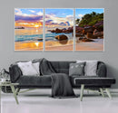 Tropical Island Beach Sunset Canvas Print