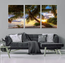 Tropical Island Sunset on the Beach Palms Wall Art Canvas by MyGreatCanvas | Canvas Wall Art Prints | Photo Prints & Wall Decor