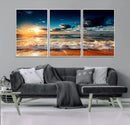 Golden Hour Sunset Over Ocean Waves Wall Art Canvas Print | by MyGreatCanvas | Canvas Wall Art Prints | Photo Prints & Wall Decor