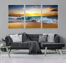 Golden Sunset Ocean Waves Wall Art Canvas Print – Multi by MyGreatCanvas | Canvas Wall Art Prints | Photo Prints & Wall Decor