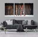 Vintage Ski Gear Canvas Print, Vintage Ski Gear Against