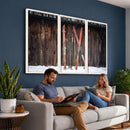 Vintage Ski Gear Canvas Print, Vintage Ski Gear Against