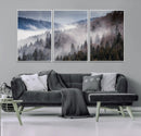 Beautiful Rising Fog in Winter Mountain Landscape- Framed