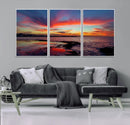 Glorious Sunset on The Beach Wall Art Canvas Print