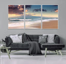 Cloudy Weather Beach Sunset Canvas Print | Sunrise Wall Art by MyGreatCanvas | Canvas Wall Art Prints | Photo Prints & Wall Decor