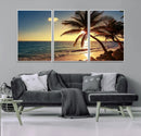 Sunset Palm Trees Wall Art Canvas Print by MyGreatCanvas | Canvas Wall Art Prints | Photo Prints & Wall Decor