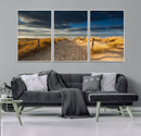 Ocean Beach Dark Clouds Wall Art Canvas Print