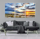 Sunset On The Ocean Wall Art Canvas Print