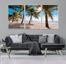Palm Beach Tropical Island Wall Art Canvas Print