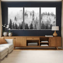 Forest Wall Art Print | Foggy Pine Forest Canvas Wall Art -