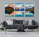 Landscape Mountain and Lake View Wall Art Canvas Print