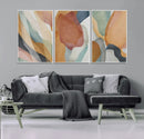 Boho Wall Art Canvas Print Set, Watercolor Boho Wall Art