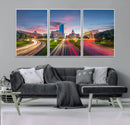 Dallas City Lights Large Wall Art Dallas Cityscape Canvas