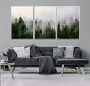 Forest Wall Art Canvas Print | Foggy Forest Wall Art | Pine