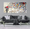 Banksy Art Butterfly Girl Explosion Canvas Art – Vibrant