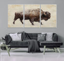 Buffalo Wall Art, Western Bison Canvas Print, Rustic Buffalo