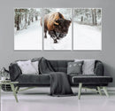 Bison Wall Art Canvas Print For Farmhouse, Animal Canvas
