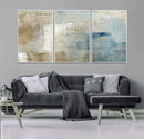 Abstract Blue and Beige Wall Art, Modern Minimalist Canvas