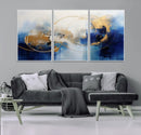 Navy Blue Abstract Wall Art Canvas Print