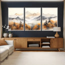 Abstract Mountain Wall Art | Misty Mountain Forest and