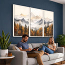 Abstract Mountain Wall Art | Misty Mountain Forest and