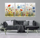 Colorful Wildflower Canvas Wall Art - Vibrant Floral