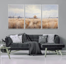 Golden Fields Wall Art Print Canvas – Serene Landscape of