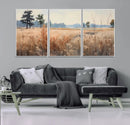 Golden Fields Canvas Wall Art Print – Serene Landscape of