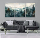Serenity Forest Wall Art Canvas | Foggy Mountain Landscape