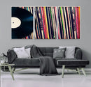 Vinyl Record and Album Collection Canvas Wall Art - Retro