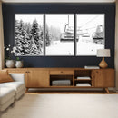 Ski Wall Art - Ski Lift Wall Art Canvas Print Snow Covered by MyGreatCanvas | Canvas Wall Art Prints | Photo Prints & Wall Decor