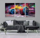 Abstract Graffiti Barbell Canvas Wall Art – Urban Fitness