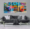 Fitness Gym Barbell Graffiti Wall Art Canvas Print