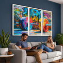 Fitness Gym Barbell Graffiti Wall Art Canvas Print