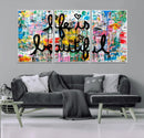 Life Beautiful Art Print - Banksy Graffiti Wall Art Canvas by MyGreatCanvas | Canvas Wall Art Prints | Photo Prints & Wall Decor