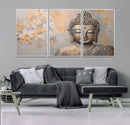 Abstract Buddha Statue Wall Art Canvas Print - Modern