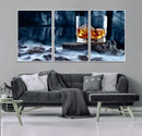 Whiskey Ice Wall Art Canvas Print