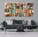 Abstract Art Collage Wall Art Canvas Print – Framed, Ready